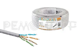 Кабель витая пара U/UTP Cat 5e 4х2х24AWG CCA 25м PVC серый народный