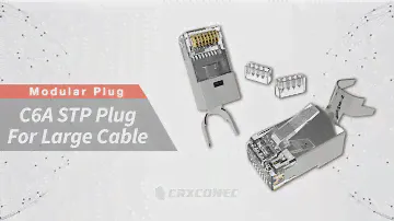 10G C6A STP RJ45 Connector For 22 or 23 AWG Large Diameter Solid Cable (wire hole:1.2, 1.5, 1.6mm)