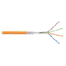 Кабель SF/UTP 4 пары, Кат.5e, медь, 24AWG, внутренний, LSZH нг(А)-HFLTx, оранжевый, 305м NIKOLAN NKL 9300C-OR