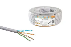 Кабель витая пара народный U/UTP Cat 5e 4х2х24AWG CCA (25м) PVC, серый {SQ0107-0113}