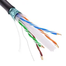Кабель витая пара экранированный F/UTP 4х2х23AWG cat 6 черный [305м] DKC (провод для интернета)