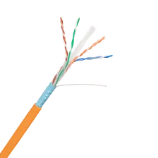 Кабель F/UTP 4 пары, Кат.6, медь, 23AWG, внутренний, LSZH нг(А)-HFLTx, оранжевый, 305м NIKOLAN NKL 9240C-OR