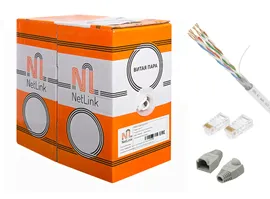 Кабель витая пара NetLink NL-CU (медь) UTP 4х2х24AWG STANDART CAT5e PVC / белый - 20м