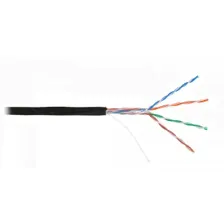 Кабель NIKOLAN U/UTP 4 пары, Кат.5е, внешний, PE -60C, 24 AWG, одножильный, 100МГц, черный, 305м