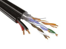 Кабель комб. UTP 5E 4x2x0.5 + 2x0.75 outdoor, с тросом, 200 м 05-020