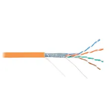 Кабель F/UTP 4 пары, Кат.5e, медь, 24AWG, внутренний, LSZH нг(А)-HFLTx, оранжевый, 305м NIKOLAN NKL 4200C-OR