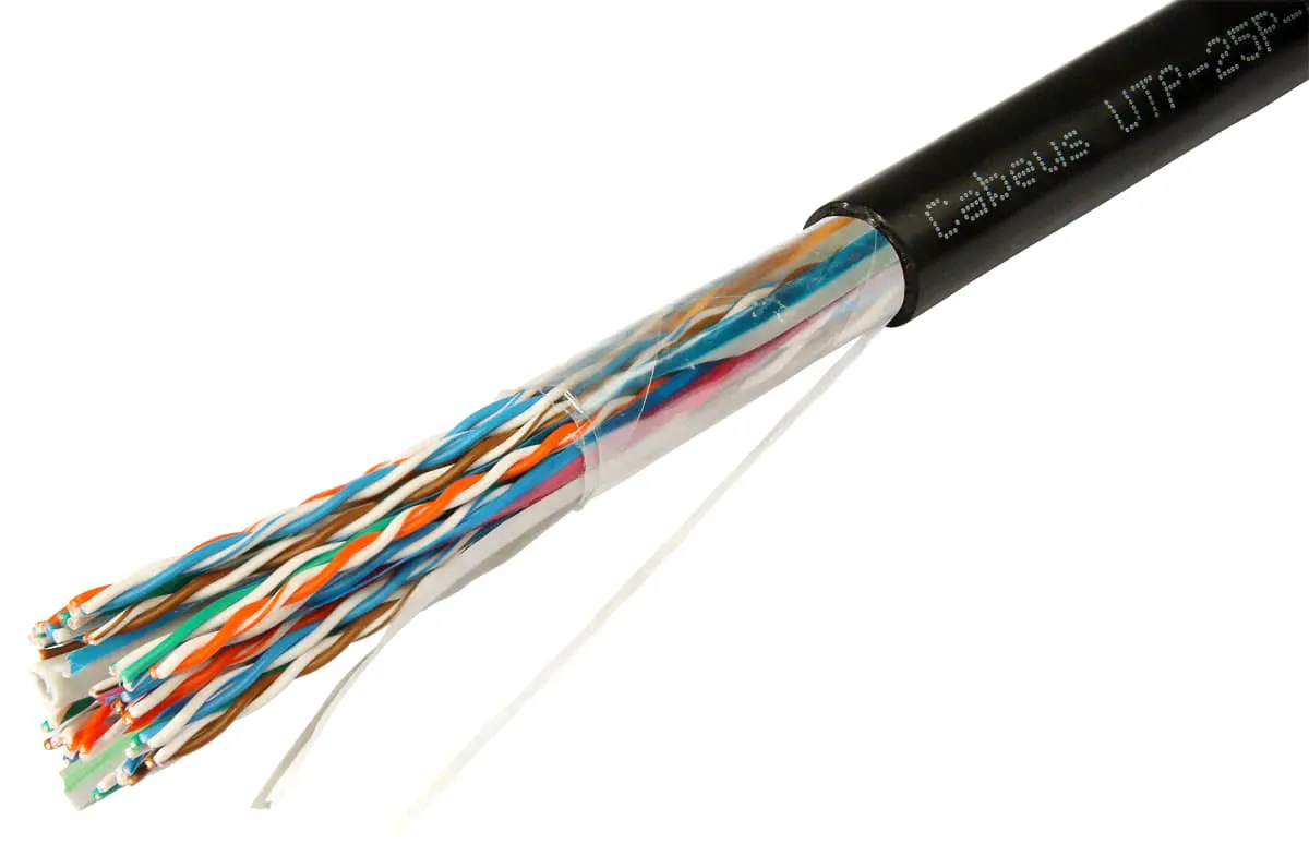 Cabeus Кабель витая пара UTP (U/UTP), категория 5, 25 пар (24 AWG) UTP-25P-Cat.5-OUT-0